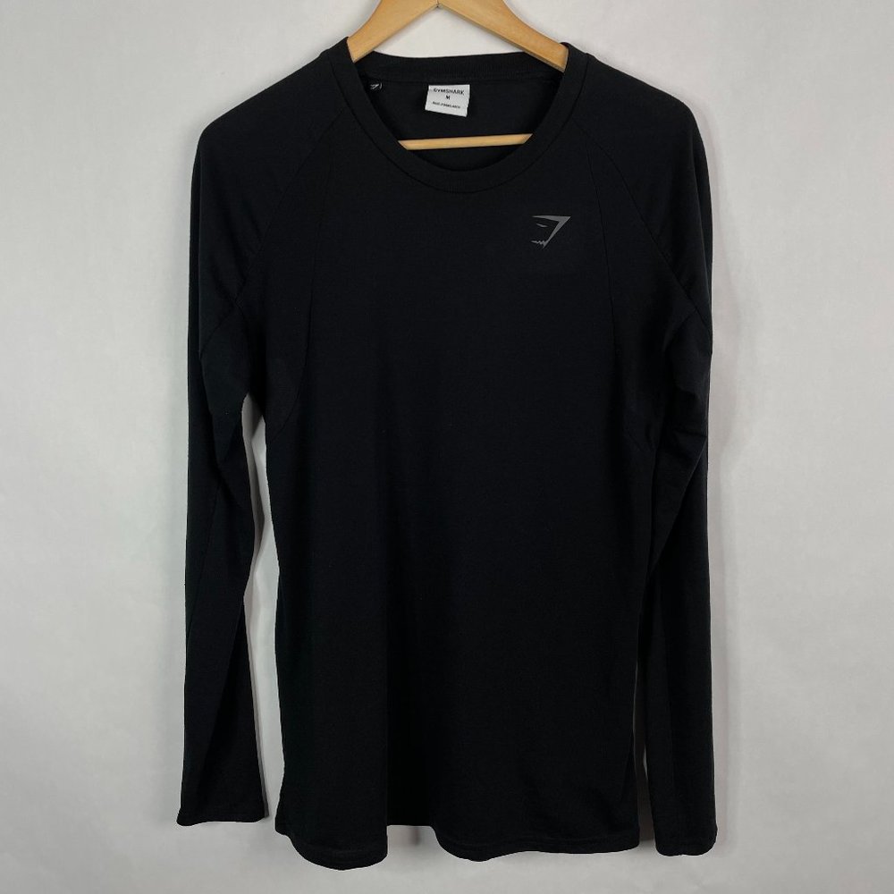 Gymshark Mens Long Sleeve Black Crewneck T Shirt Medium